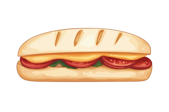 sandwich with tomato, cheese, and lettuce