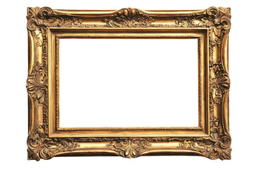 Ornate gold picture frame with intricate detailing and vintage style, perfect for classic artwork or photography display.