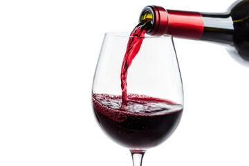 Red wine being poured into a glass showcasing elegance and sophistication, perfect for dining and celebration imagery.