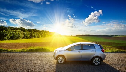 Naklejka premium car driving on the road