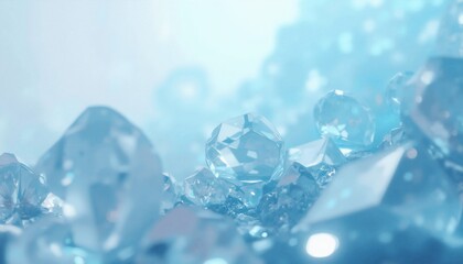 High-resolution abstract icy background with crystalline shapes and reflections