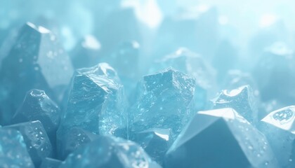 Obraz premium Abstract icy theme with crystalline geometric patterns and light reflections
