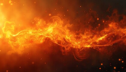 Abstract fiery visuals with swirling flames and radiant warmth