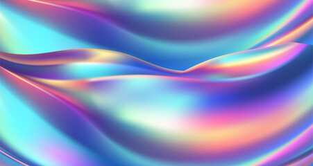 Abstract iridescent holographic background. Holographic foil texture.