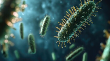 Fototapeta premium Digital model of germs with large copy area