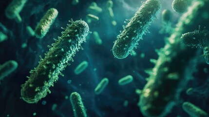 Naklejka premium High-definition germs with visible space for prevention tips