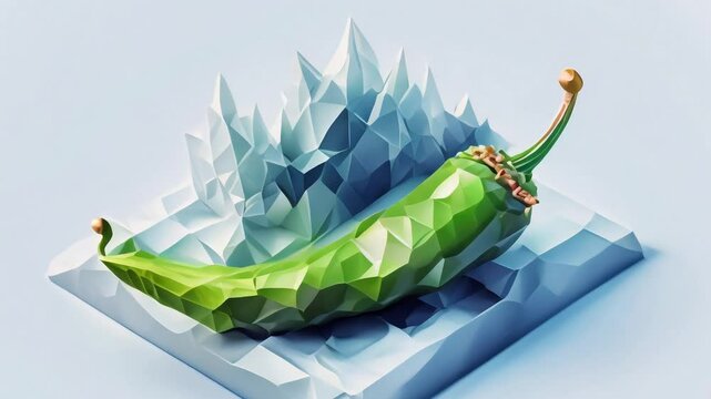 green chili low poly isometric art 3d art station concept art high detail art behance ray tra