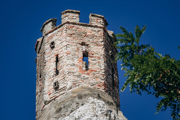 Devin Castle standing on a massive rock hill above the confluence of the Danube and Morava