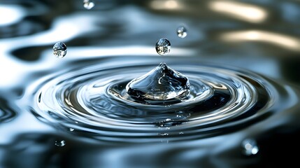 Liquid Mercury: A close-up of liquid mercury droplets merging on a reflective surface, with high contrast between the silver liquid and a dark background. 