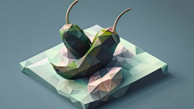 green chili low poly isometric art 3d art station concept art high detail art behance ray tra