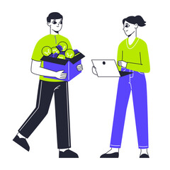 Business people with light bulbs. People with good ideas, light bulb idea metaphor, characters find and nurture brilliant idea flat vector illustration. Good idea concept