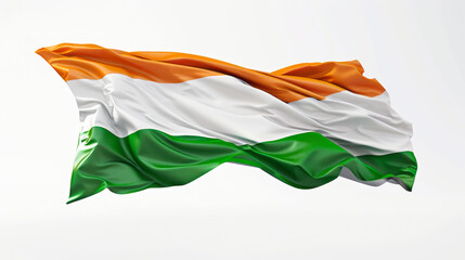 A majestic 3D indian flag soaring gracefully through the air