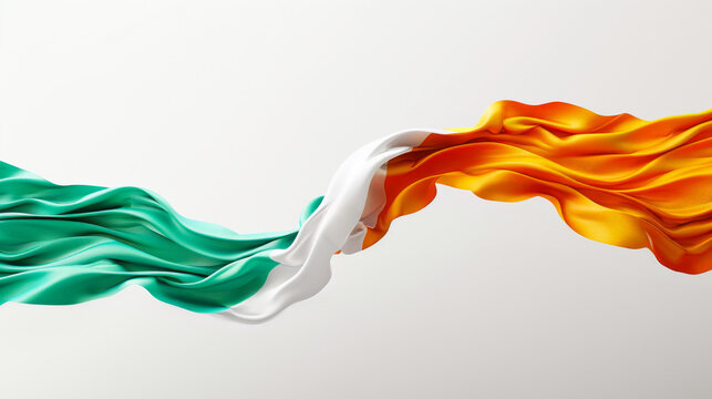 A majestic 3D indian flag soaring gracefully through the air