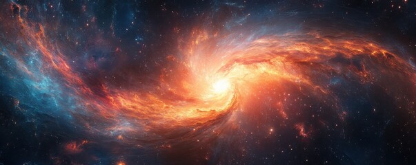 Obraz premium Stunning cosmic swirl showcasing vibrant colors and intricate patterns, representing the beauty of the universe and space phenomena.