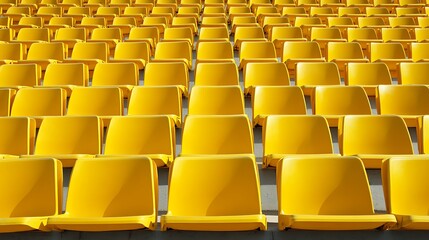 Fototapeta premium Rows of Yellow Stadium Seats
