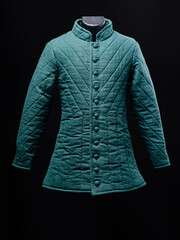 Historical fashion. Medieval knight cloth. Padded jacket gambeson.