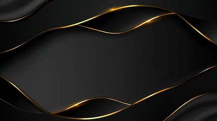 A sleek black background with elegant golden waves, ideal for modern design projects and presentations.