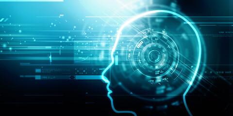 2d illustration digital Artificial mind concept