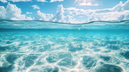 Obraz premium Underwater View of Crystal Clear Ocean Water