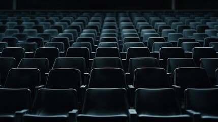 Fototapeta premium Empty Stadium Seats Under Dim Lights