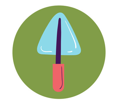 blue trowel on green circle clip art preview