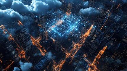 Cityscape with Network