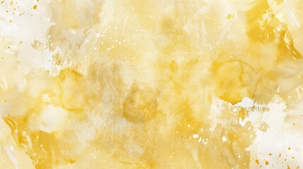 A magnificent texture of a golden watercolor forms a captivating background. The golden hue shimmers and glows, creating a luxurious and warm feel. The texture is rich and unique, with the watercolor 