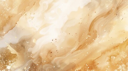 A magnificent texture of a golden watercolor forms a captivating background. The golden hue shimmers and glows, creating a luxurious and warm feel. The texture is rich and unique, with the watercolor 