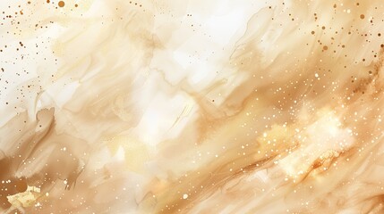 A magnificent texture of a golden watercolor forms a captivating background. The golden hue shimmers and glows, creating a luxurious and warm feel. The texture is rich and unique, with the watercolor 