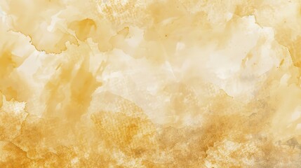 A magnificent texture of a golden watercolor forms a captivating background. The golden hue shimmers and glows, creating a luxurious and warm feel. The texture is rich and unique, with the watercolor 