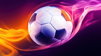 Fototapeta premium soccer ball in light painting background