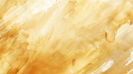A magnificent texture of a golden watercolor forms a captivating background. The golden hue shimmers and glows, creating a luxurious and warm feel. The texture is rich and unique, with the watercolor 