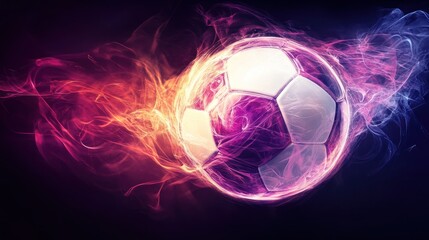 Fototapeta premium soccer ball in light painting background