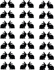 Fototapeta premium rabbit silhouette pattern design