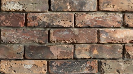 Fototapeta premium Close-up of aged brick wall texture