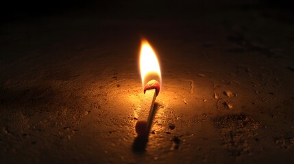 Phosphorus Match: A close-up of a lit match head, with the red phosphorus igniting and a small flame, set against a dark background.
