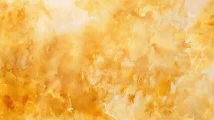 A magnificent texture of a golden watercolor forms a captivating background. The golden hue shimmers and glows, creating a luxurious and warm feel. The texture is rich and unique, with the watercolor 