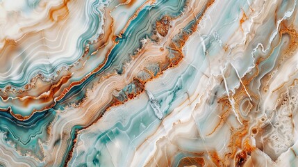 A captivating texture of marble forms a colorful background. The marble shows unique patterns and swirls, with a variety of colors blending together. This background has a rich and luxurious feel, wit