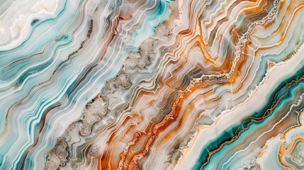 A captivating texture of marble forms a colorful background. The marble shows unique patterns and swirls, with a variety of colors blending together. This background has a rich and luxurious feel, wit