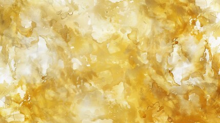 A magnificent texture of a golden watercolor forms a captivating background. The golden hue shimmers and glows, creating a luxurious and warm feel. The texture is rich and unique, with the watercolor 