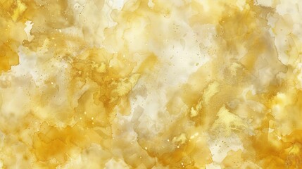 A magnificent texture of a golden watercolor forms a captivating background. The golden hue shimmers and glows, creating a luxurious and warm feel. The texture is rich and unique, with the watercolor 