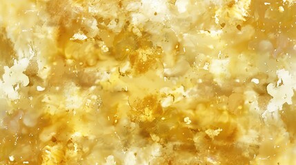 A magnificent texture of a golden watercolor forms a captivating background. The golden hue shimmers and glows, creating a luxurious and warm feel. The texture is rich and unique, with the watercolor 