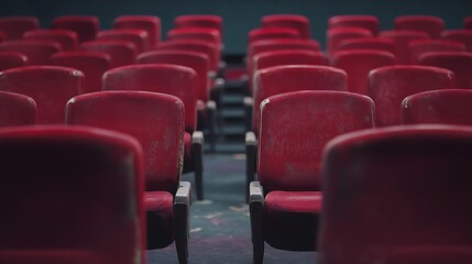 Fototapeta premium Red Seats in a Dusty Theater