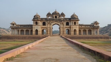 Naklejka premium The grandeur of the Lotus Mahal in Hampi, with its unique blend of Hindu and Islamic architecture.