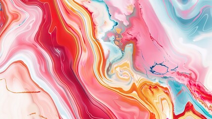 A captivating texture of marble forms a colorful background. The marble shows unique patterns and swirls, with a variety of colors blending together. This background has a rich and luxurious feel, wit