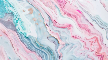 A captivating texture of marble forms a colorful background. The marble shows unique patterns and swirls, with a variety of colors blending together. This background has a rich and luxurious feel, wit