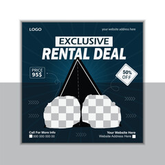 Car Rental social media post design template
