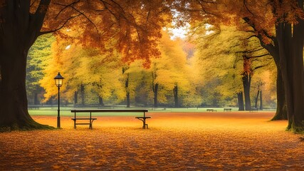 Obraz premium park with autumn