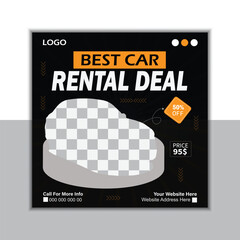 Car Rental social media post design template
