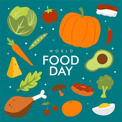 vector world food day greeting card template